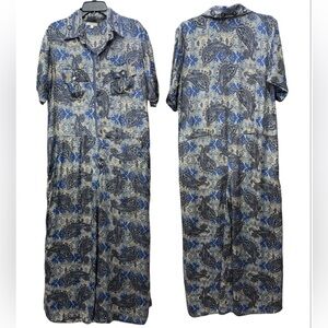 Earthbound Boho Wide Leg Paisley Jumpsuit Sz Large